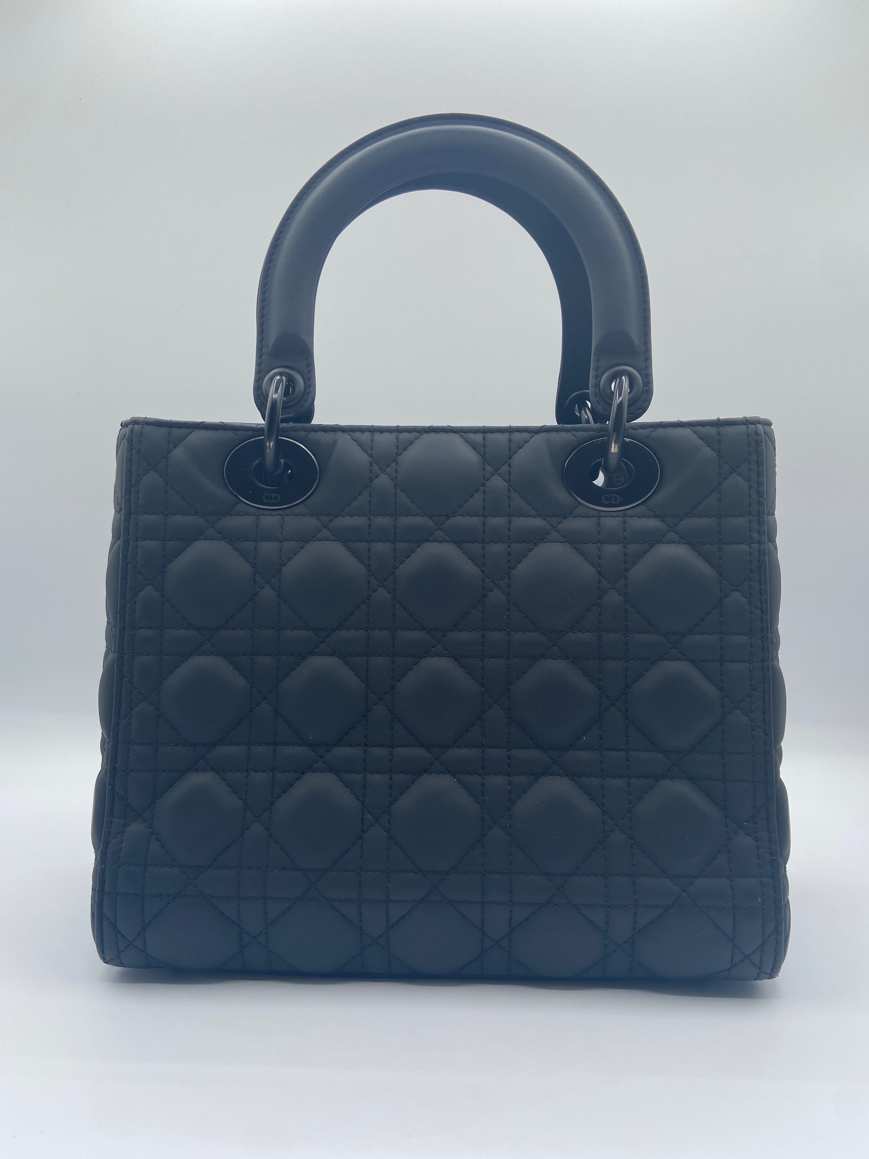 Christian Dior Lady Dior in Black Matte Cannage Calfskin