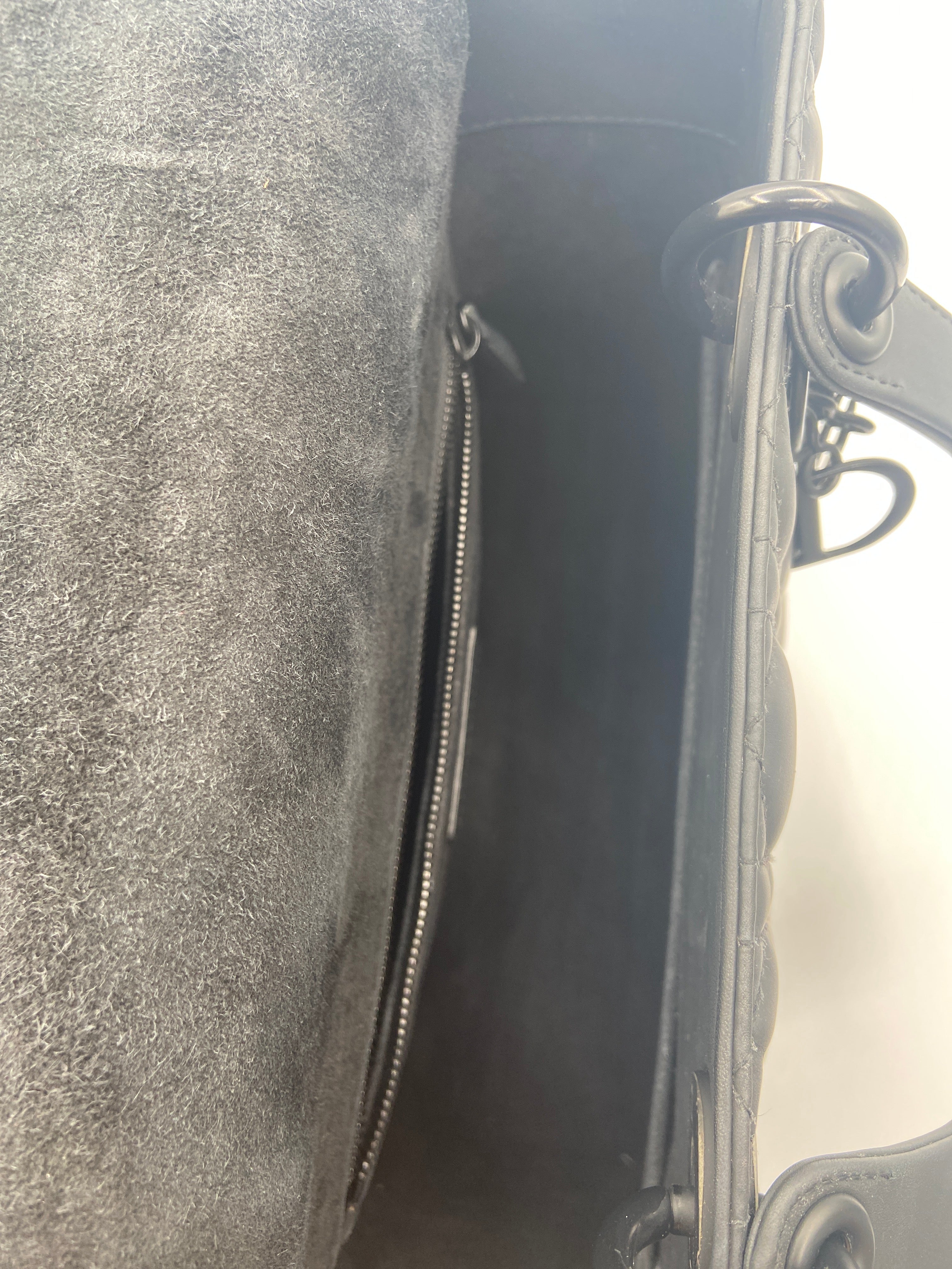 Christian Dior Lady Dior in Black Matte Cannage Calfskin