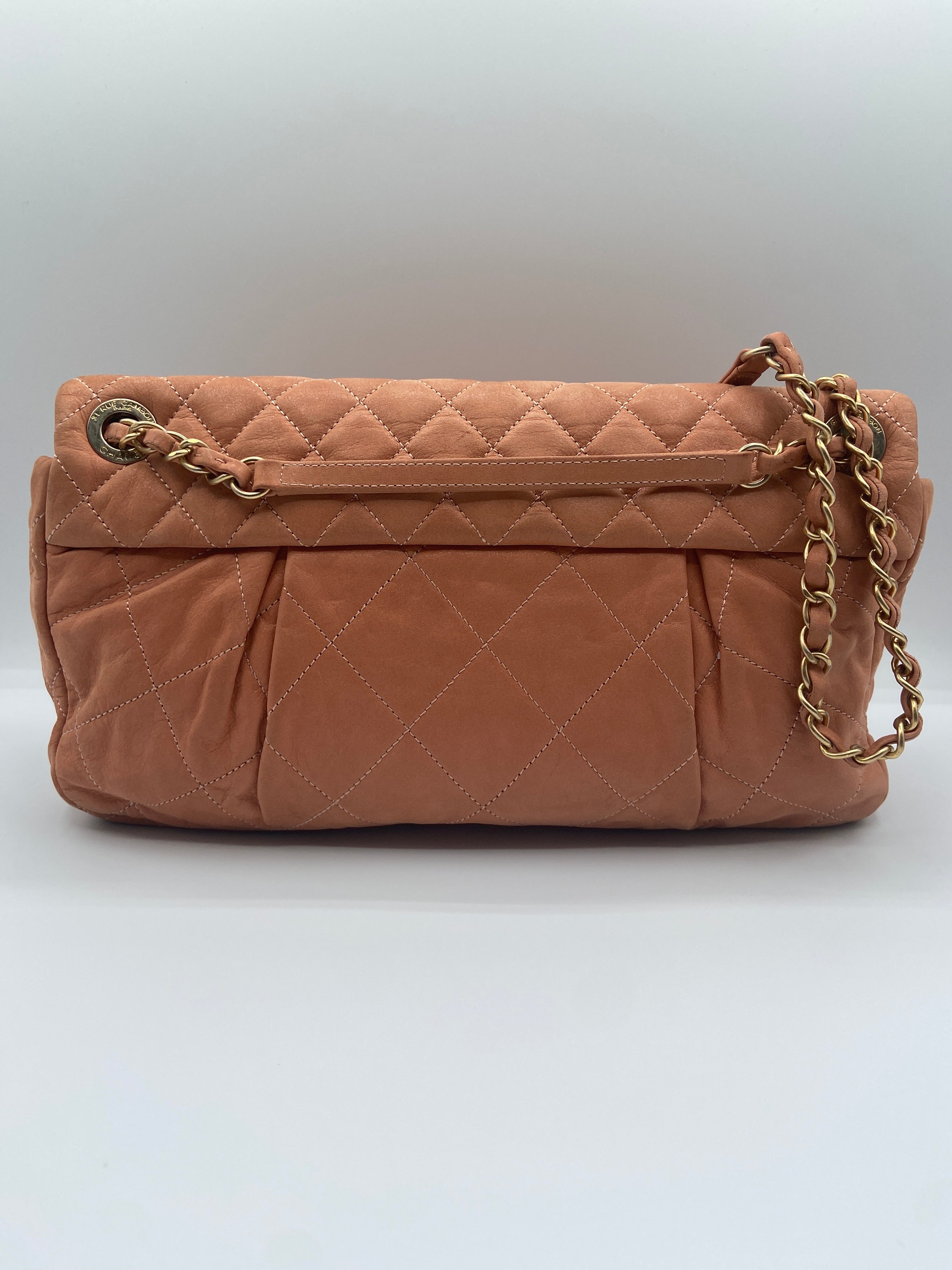 Pre-owned Chanel Classic Flap Bag in Camel Quilted Suede with Gold-Tone Hardware (Entrupy Certified)